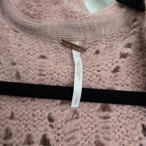 Free People Alpaca Hooded Dusty Pink Open Sweater, S - Picture 9 of 11